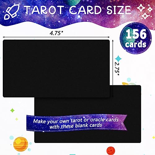 Tinlade بطاقات تاروت فارغة 156 قطعة للكتابة عليها مجموعة بطاقات تاروت DIY قياسية مع علبة 276 x 472 بوصة اصنع بطاقات فارغة خاصة بك مع معاني عليها للبالغين DIY للعب والتنجيم سهل الكتابة باللون الأسود - Image 5