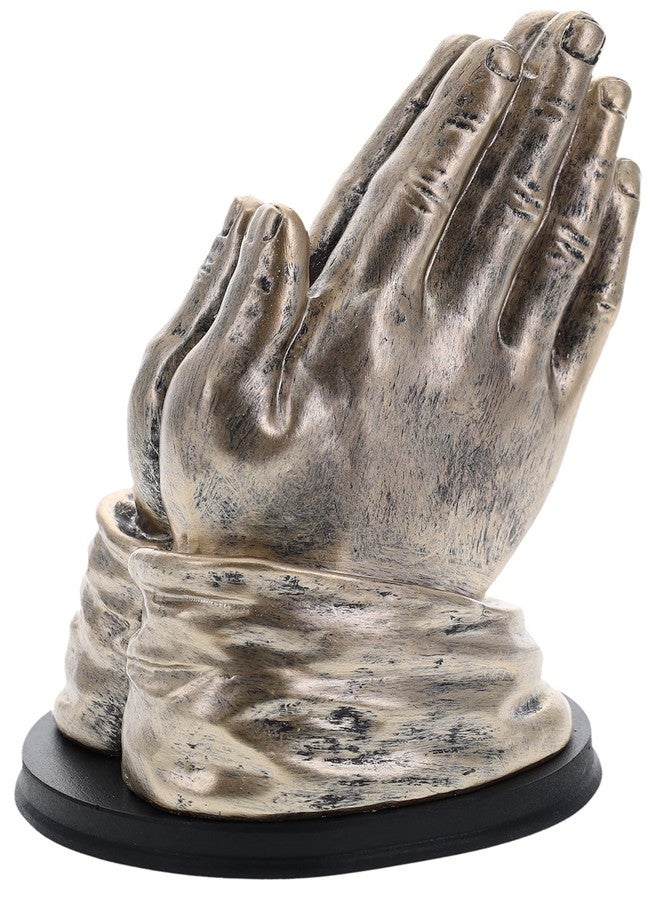 Top Brass Praying Hands Art Statue - Decorative Spiritual Art Sculpture Jesus Church Figure w/Antique Bronze Finish - Image 5