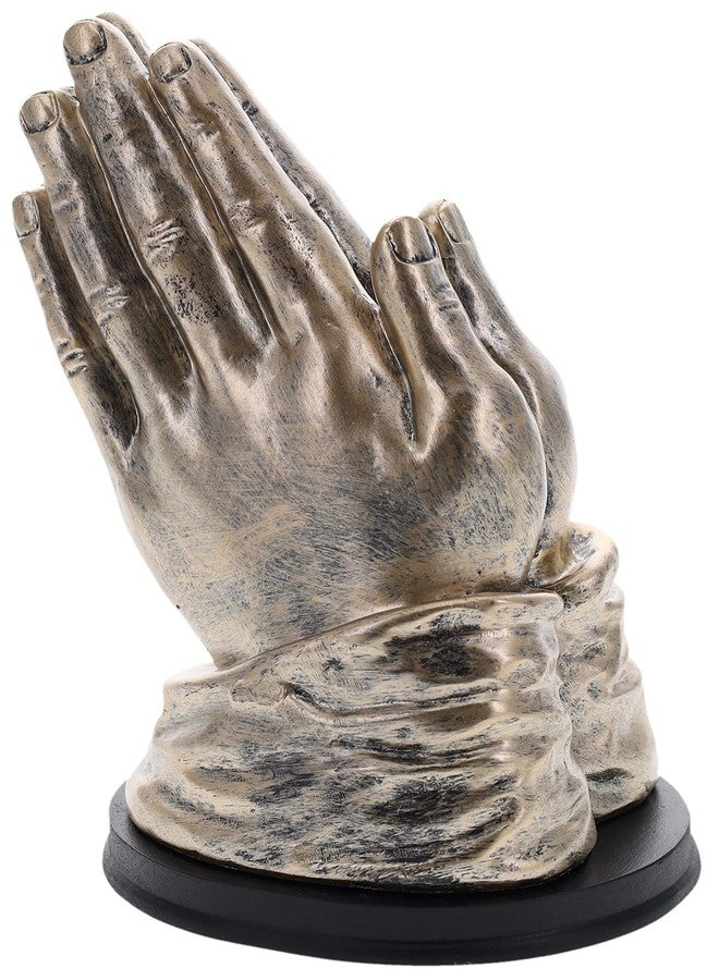 Top Brass Praying Hands Art Statue - Decorative Spiritual Art Sculpture Jesus Church Figure w/Antique Bronze Finish - Image 1