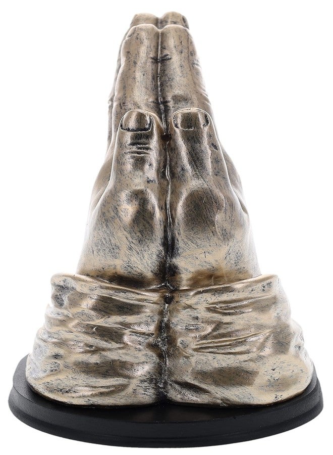 Top Brass Praying Hands Art Statue - Decorative Spiritual Art Sculpture Jesus Church Figure w/Antique Bronze Finish - Image 2