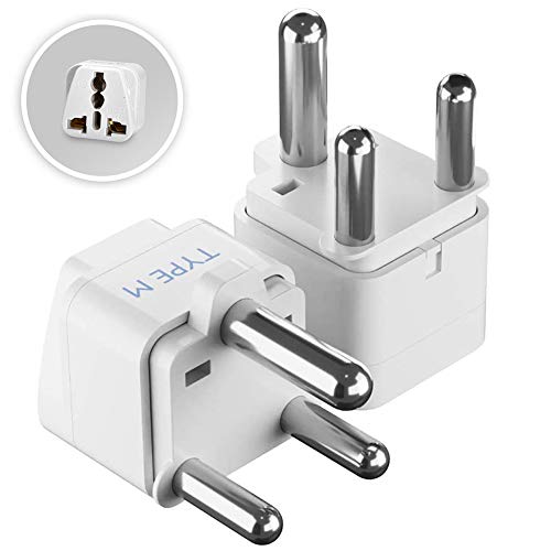 Ceptics India to South Africa, Botswana, Namibia & More (Type M) Travel Adapter Plug - CE Certified - RoHS Compliant - 2 Pack (GP-10L-2PK) - Image 1