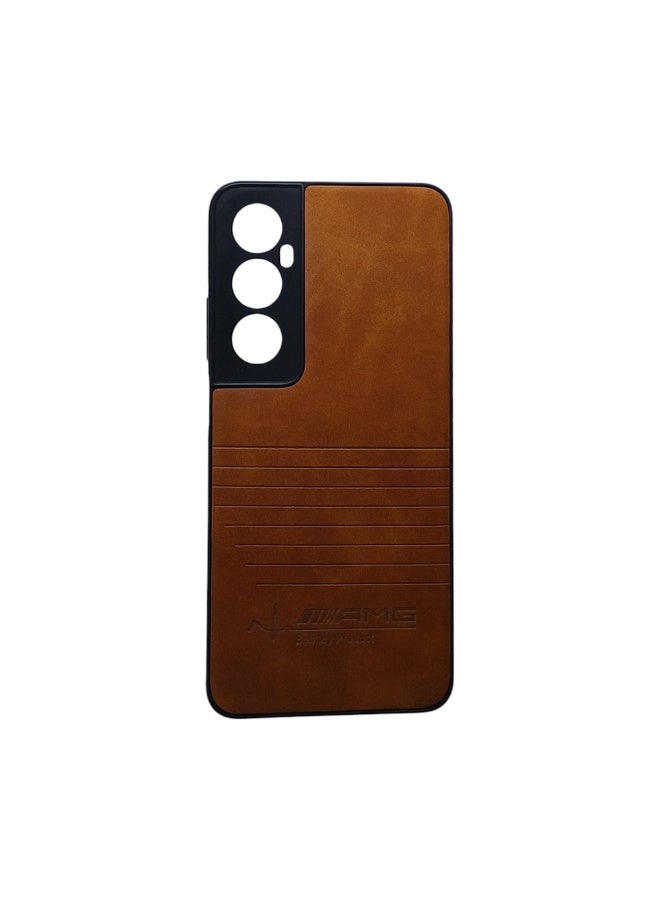 Phone Back Cover leather for Realme C65 brown - Image 1