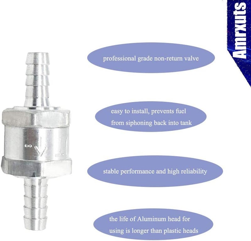 Amrxuts 8mm 5/16" Fuel Non Return One Way Check Valve Petrol Diesel Fuel Oil Water Aluminium Alloy - Image 5