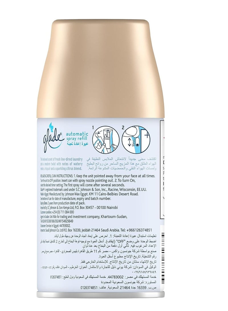جليد معطر الجو الأوتوماتيكي Glade Spray Refill Clean Linen ، لمدة تصل إلى 60 يوما من النضارة التلقائية ، 269 ملل - Image 2
