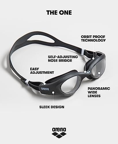 ARENA Unisex Adult The One Swim Goggles for Men and Women Watertight Fit Orbit-Proof Seals Anti-Fog Coated Non-Mirror Lens, Smoke/Grey/Black - Image 2