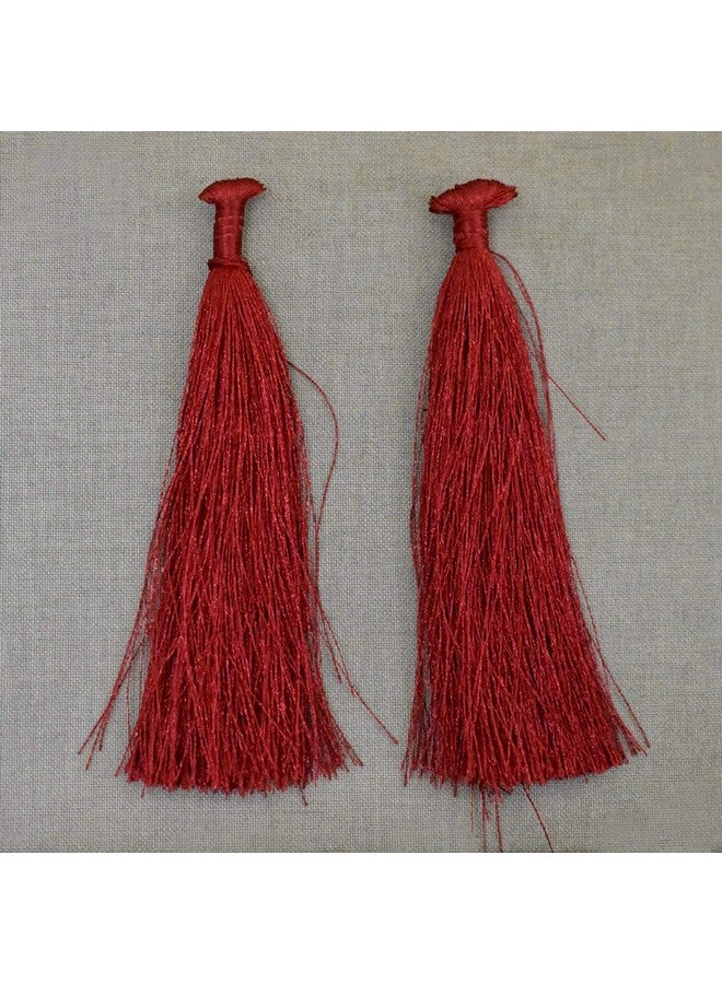 TIMESETL Tassels for Craft,Earring Making and Decoration Purpose- 100 Pieces (8cm) (Red) - Image 2