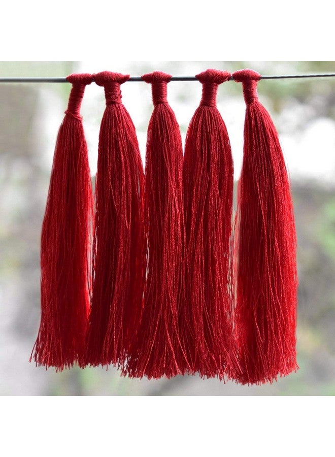 TIMESETL Tassels for Craft,Earring Making and Decoration Purpose- 100 Pieces (8cm) (Red) - Image 1
