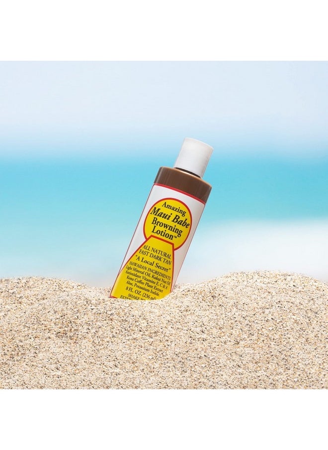 Nautical Crush Trading - Amazing Maui Babe Browning Lotion 8oz - Maui Babe Tanning Lotion with Kabuki Flat Top Brush - Maui Tanning Lotion - Image 1