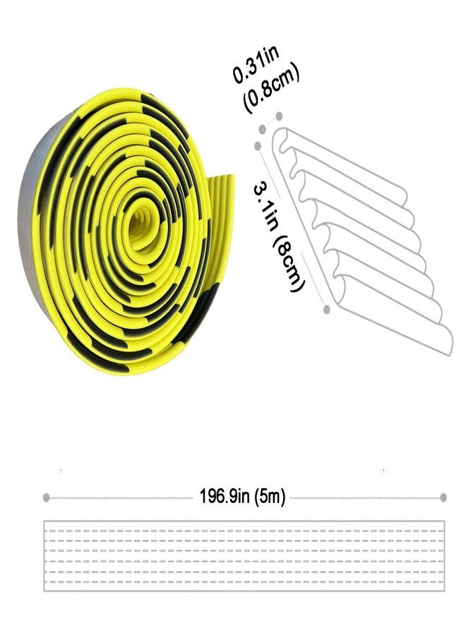 OYKSHDF 16.4ft/5m High-Visibility Edge Guard, Self-Adhesive Thick Foam Safety Bumper Roll, Yellow Black Edge Corner Protector Padding, Walls Furniture Doorways Home Office (3.1in/8cm Wide) - Image 2