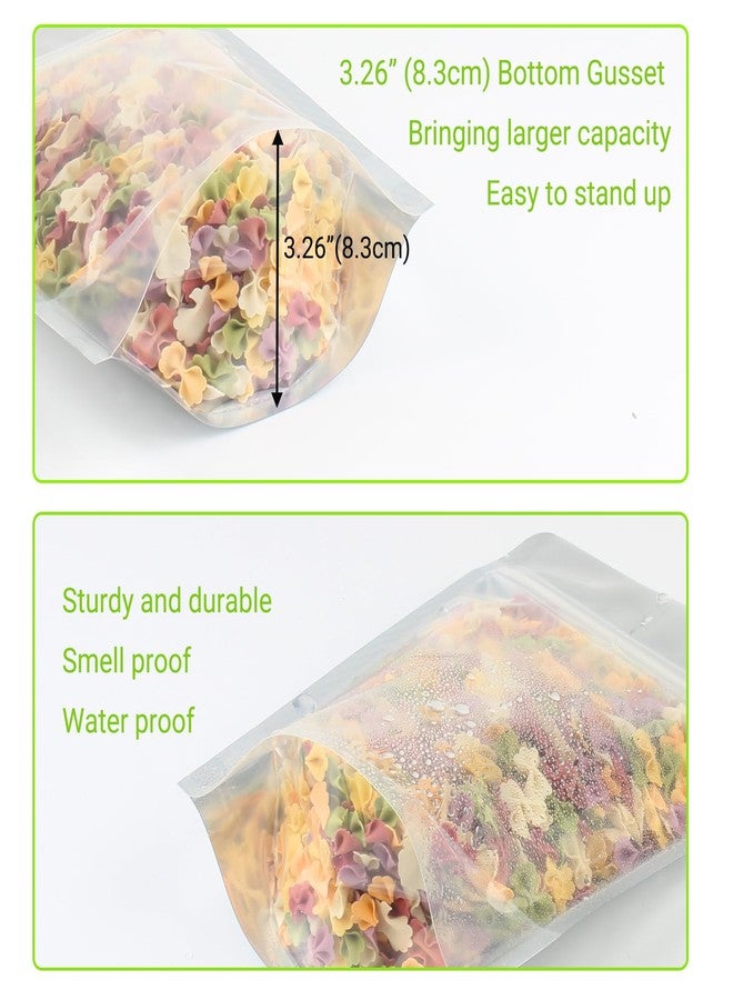 Belinlen 100 Pack 8 x 12 Inch Stand Up Pouch Bags Zipper Mylar Bags Clear Front with Aluminum Foil Back Reusable Food Storage Bags for Multipurpose with Gusset Bottom(5.5mil Thickness) - Image 3