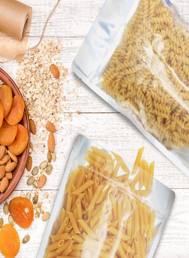 Belinlen 100 Pack 8 x 12 Inch Stand Up Pouch Bags Zipper Mylar Bags Clear Front with Aluminum Foil Back Reusable Food Storage Bags for Multipurpose with Gusset Bottom(5.5mil Thickness) - Image 4