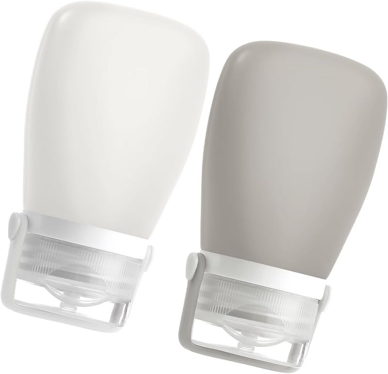 RONRONS Silicone Travel Bottles, 2oz Leak Proof Salad Container for Lunch, Travel Bottles for Toiletries TSA Approved Container for Shampoo Conditioner (2 Pieces)