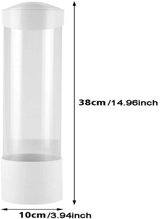 Tirifer Cup Dispenser Wall Mounted Plastic Water Dispenser Disposable Cup Holder Rack, Paste or Screw Plate Mountable for Paper Cups Halloween Party Supplies(L, White) - Image 5