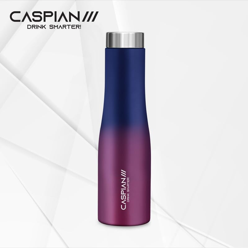 CASPIAN /// Aqua Dual Stainless Steel Water Bottle (Midnight Crimson, 1 Litre)| Leak Proof Thunder for Fridge Home Office Travel School Kids Boys Girls Adults Sports Gym Yoga - Image 4