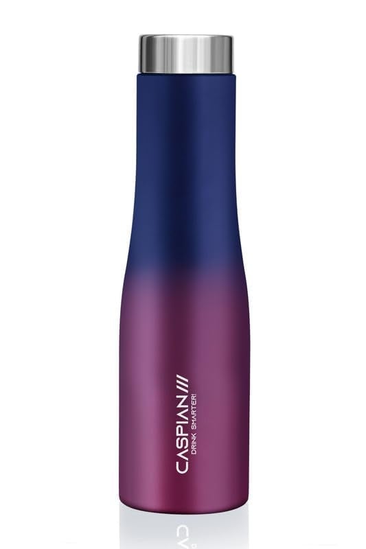 CASPIAN /// Aqua Dual Stainless Steel Water Bottle (Midnight Crimson, 1 Litre)| Leak Proof Thunder for Fridge Home Office Travel School Kids Boys Girls Adults Sports Gym Yoga - Image 3