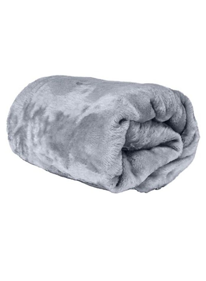 PROMASS Single Micro Fleece Flannel Blanket - 260 GSM, Super Plush And Comfy Throw Blanket, Size: 150 x 200cm, Grey - Image 1