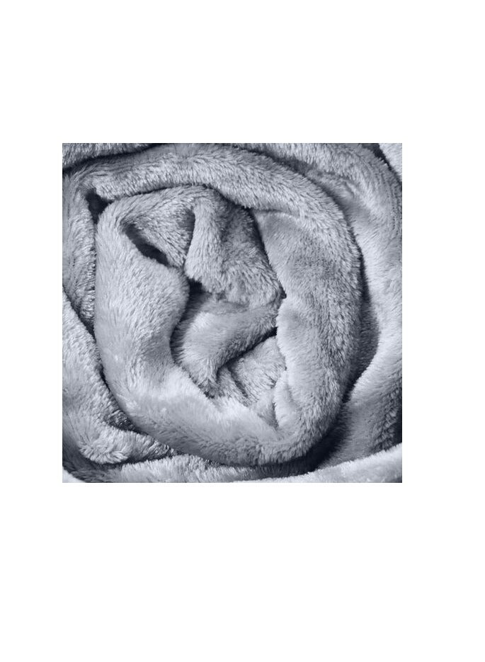 PROMASS Single Micro Fleece Flannel Blanket - 260 GSM, Super Plush And Comfy Throw Blanket, Size: 150 x 200cm, Grey - Image 2