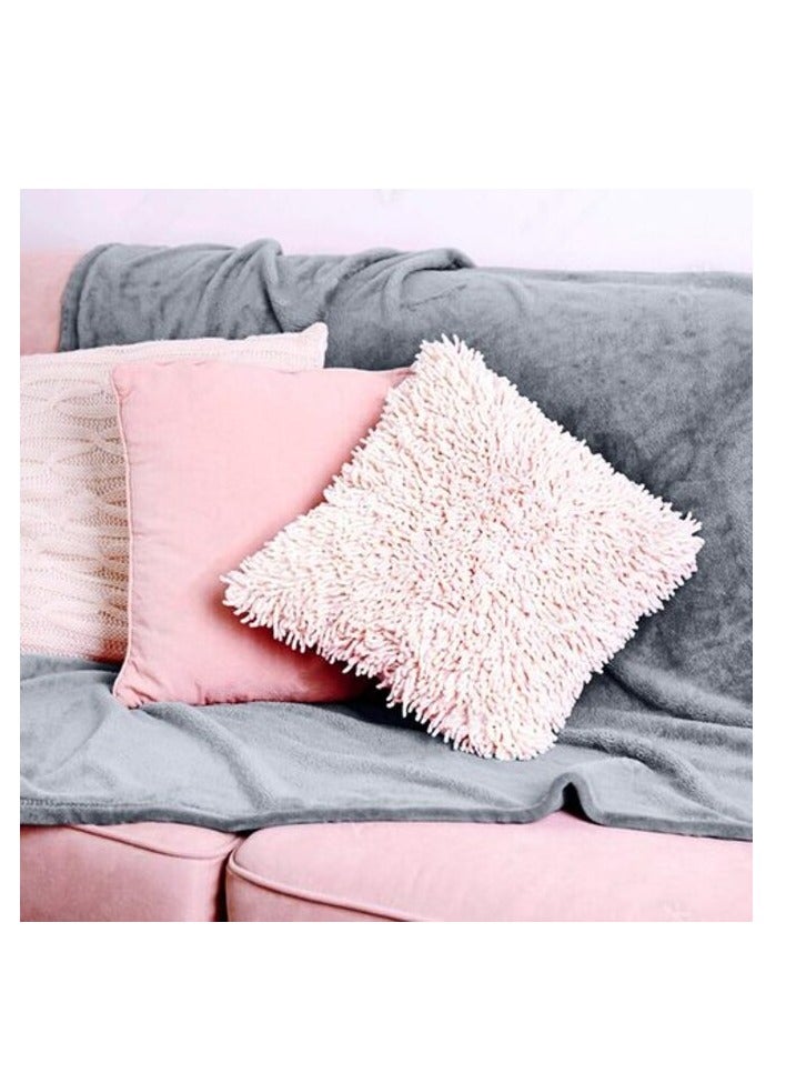 PROMASS Single Micro Fleece Flannel Blanket - 260 GSM, Super Plush And Comfy Throw Blanket, Size: 150 x 200cm, Grey - Image 3