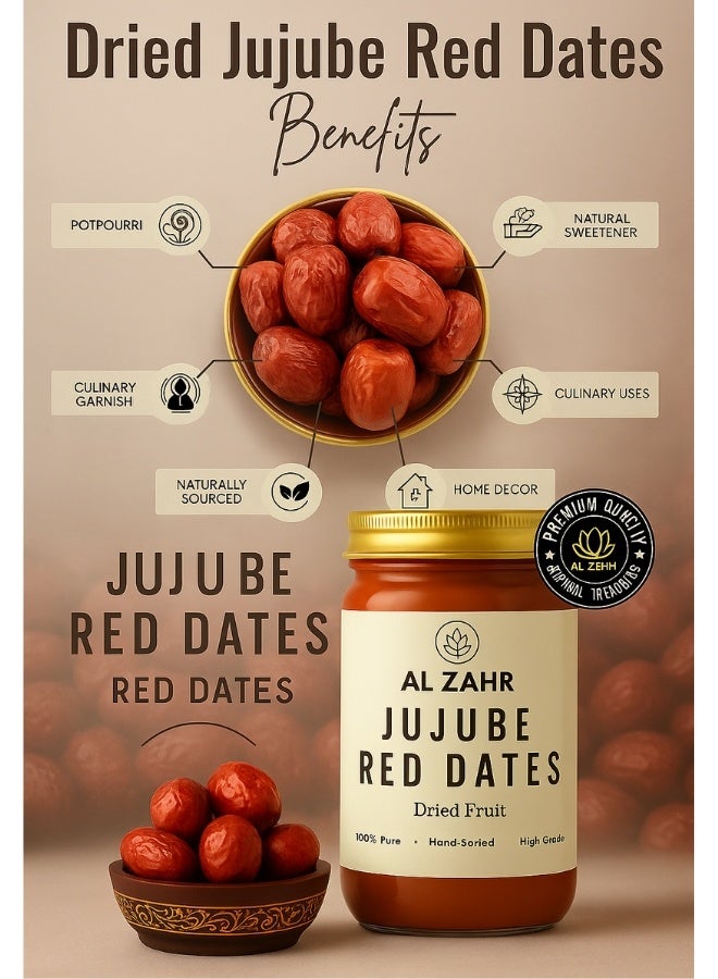 Zahr Al Zahr Premium Dried Jujube Red Dates – 100% Pure, Hand-Sorted, High Grade – Natural Sweetener & Healthy Snack – 100g  - Image 2