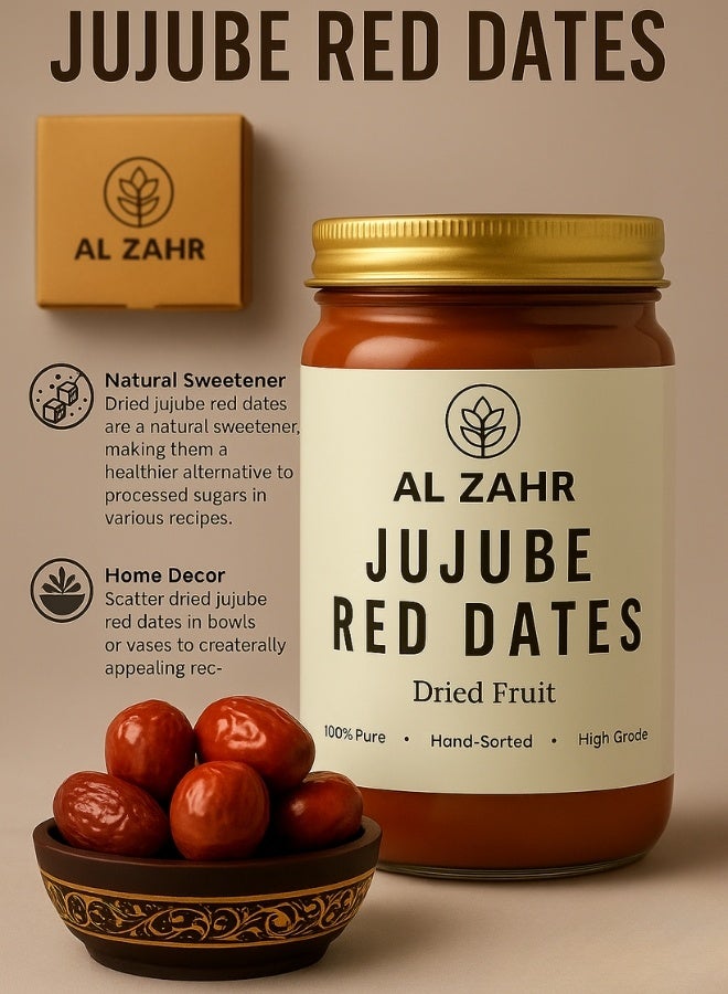 Zahr Al Zahr Premium Dried Jujube Red Dates – 100% Pure, Hand-Sorted, High Grade – Natural Sweetener & Healthy Snack – 100g  - Image 3