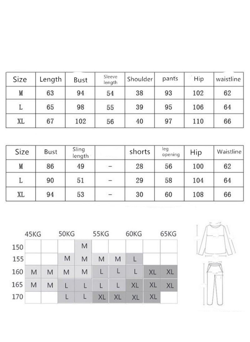 Generic - 7pcs pajamas set for women in all seasons imitation silk pajamas set - Image 1