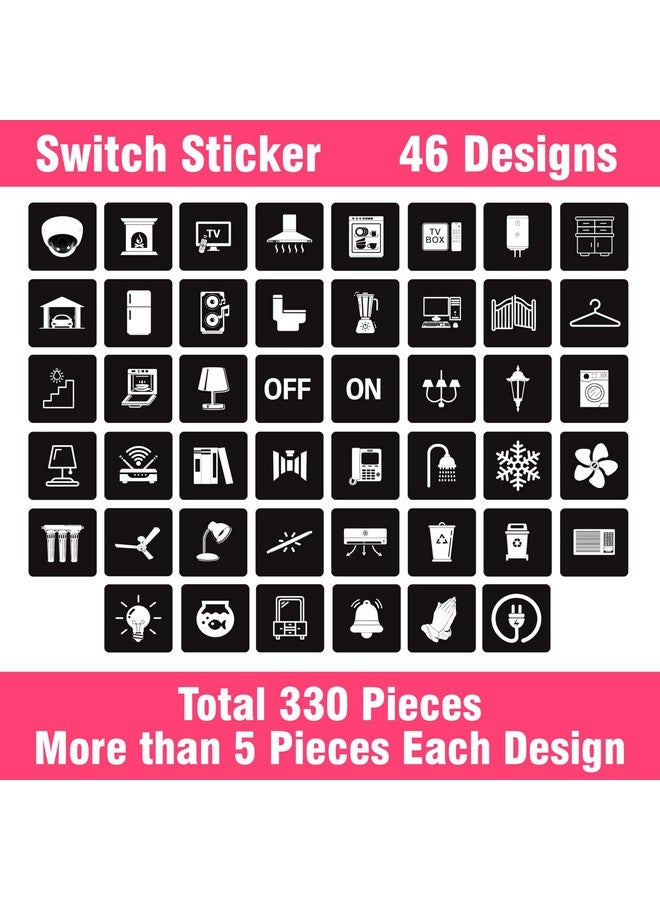 True Flair Trueflair Stickers for Switch Board for Home Wall Switches, Contain All Common Switch Stickers (Black and White - 3) - Image 3