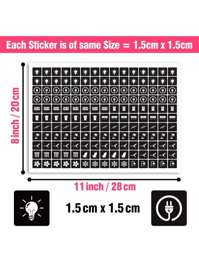 True Flair Trueflair Stickers for Switch Board for Home Wall Switches, Contain All Common Switch Stickers (Black and White - 3) - Image 4