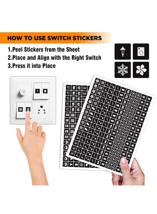 True Flair Trueflair Stickers for Switch Board for Home Wall Switches, Contain All Common Switch Stickers (Black and White - 3) - Image 5