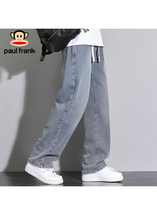 Paul Frank Paul Frank Men's Spring Starry Sky Pattern Jeans Men's Loose Wide Leg Casual Pants Men's Pants Medium Blue M  - Image 5