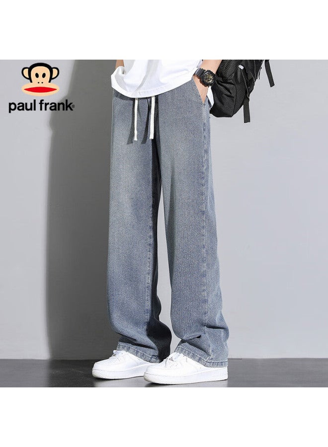 Paul Frank Paul Frank Men's Spring Starry Sky Pattern Jeans Men's Loose Wide Leg Casual Pants Men's Pants Medium Blue M  - Image 3