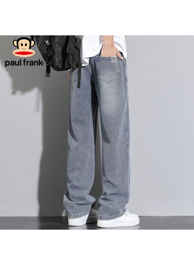Paul Frank Paul Frank Men's Spring Starry Sky Pattern Jeans Men's Loose Wide Leg Casual Pants Men's Pants Medium Blue M  - Image 4