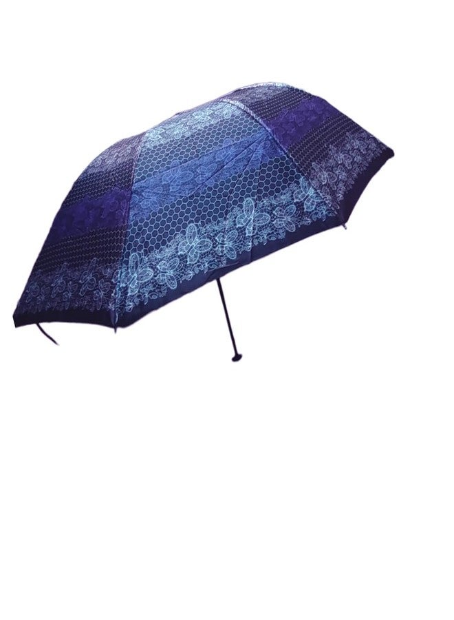 ONE POINT COLLECTIONS Umbrella for Women -3 Fold, UV Coated, Auto Open Close- Printed Design Umberallas for Ladies, Girls and Men (Blue) - Image 2