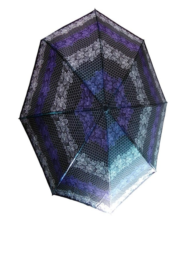 ONE POINT COLLECTIONS Umbrella for Women -3 Fold, UV Coated, Auto Open Close- Printed Design Umberallas for Ladies, Girls and Men (Blue) - Image 4