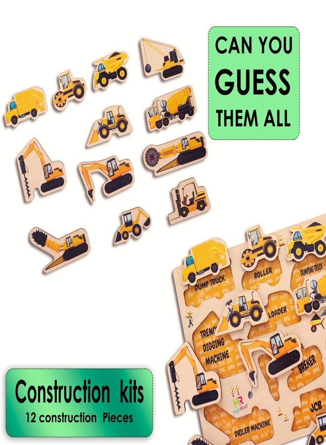 HighRoof Wooden Puzzle Construction Vehicles Explore, Learn, and Build with These Captivating Construction Vehicles and Educational Toys - Image 3