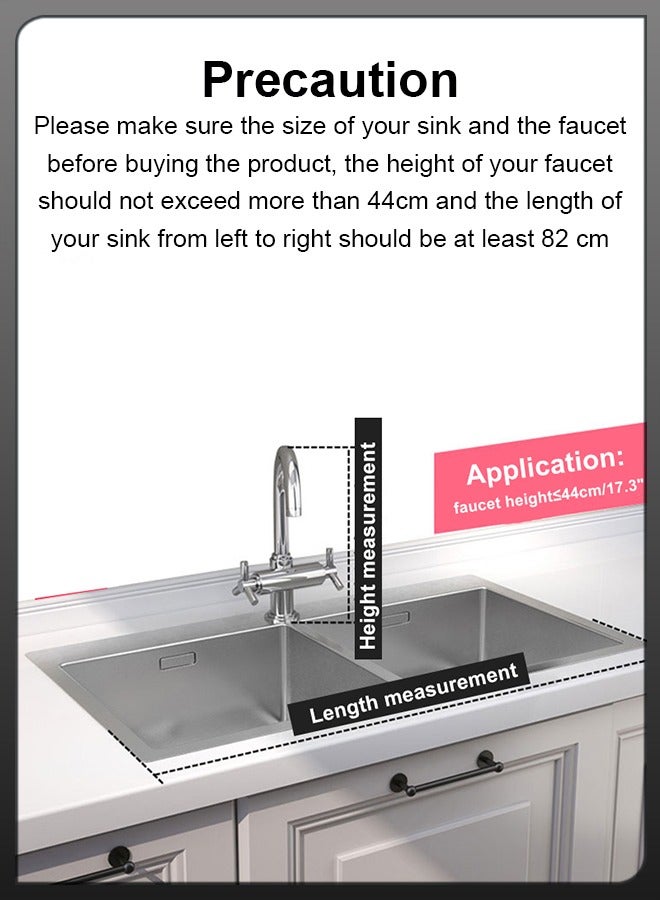 DBLEW Stainless Steel Over The Sink Dish Drying Drainer Rack Multi Functional Kitchen Countertop Cutlery Storage Organizer With Utensil Holder Drain Board Cutting Board Bracket Shelf - Image 3