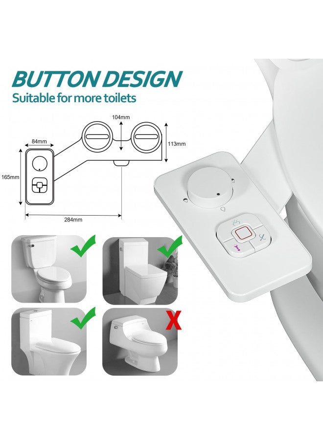 SAMODRA Bidet Attachment, Non-Electric Cold Water Bidet Toilet Seat Attachment with Pressure Controls, Retractable Self-Cleaning Dual Nozzles for Frontal & Rear Wash - White - Image 4