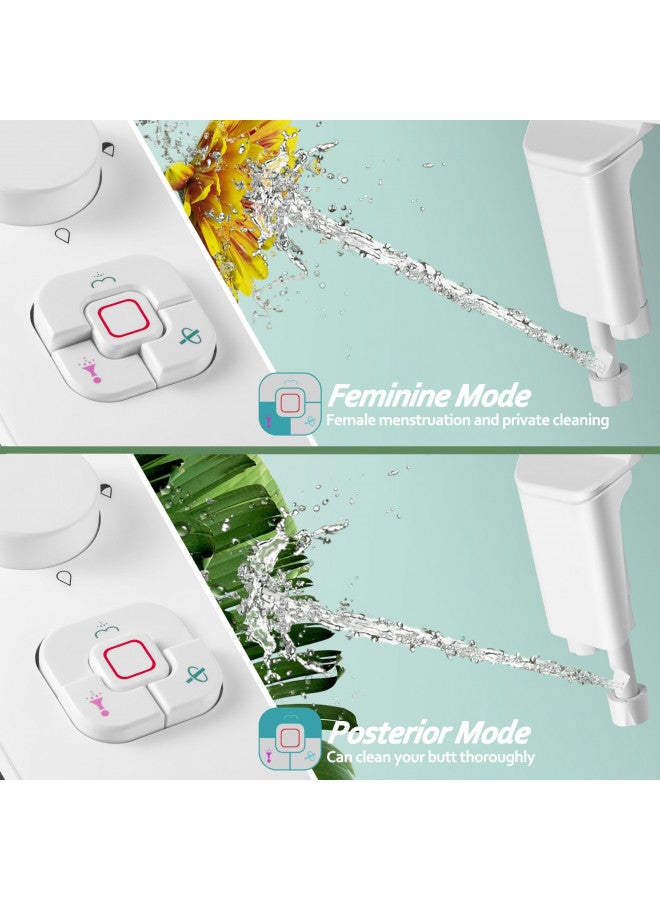 SAMODRA Bidet Attachment, Non-Electric Cold Water Bidet Toilet Seat Attachment with Pressure Controls, Retractable Self-Cleaning Dual Nozzles for Frontal & Rear Wash - White - Image 1