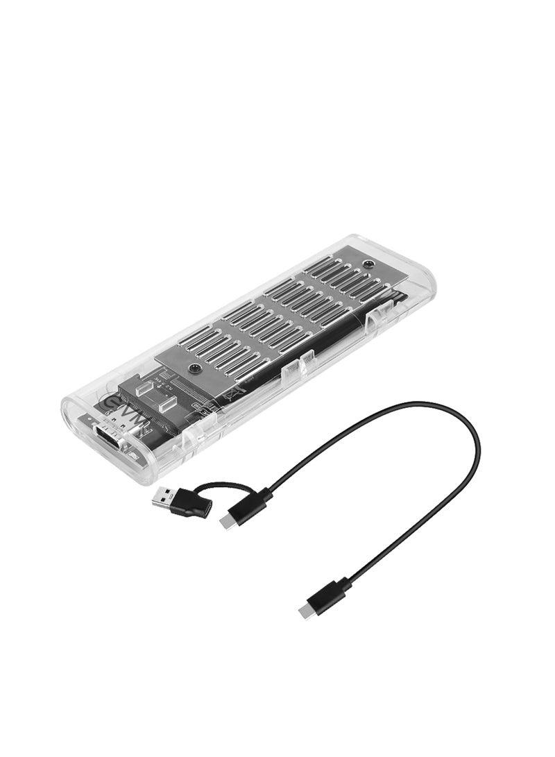 "External M.2 SATA & NVMe SSD Casing with USB 3.1 Gen 2 – 10Gbps Data Transfer, Type C to C & USB to Type C Cables Included, Compatible with 2280/2260/2242/2230 SSDs" - Image 1