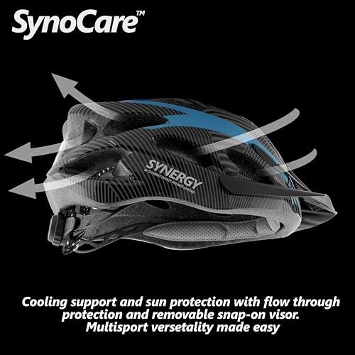 Synocare Adjustable Cycling Helmet for Men & Women with Detachable Visor | Light Weight Bicycle Helmet with Ventilation for Youth, Adults & Kids | Helmet for Cycling, Skating & Skateboarding | Yellow - Image 2