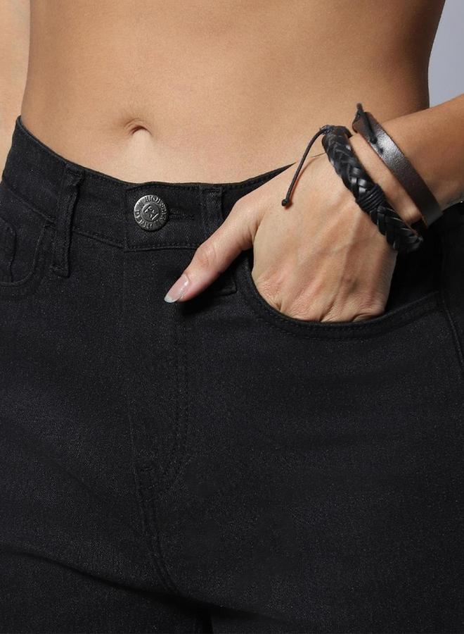 هاي ستار جينز قصير بقصة ضيقة وخصر متوسط من ستايلي - Image 5