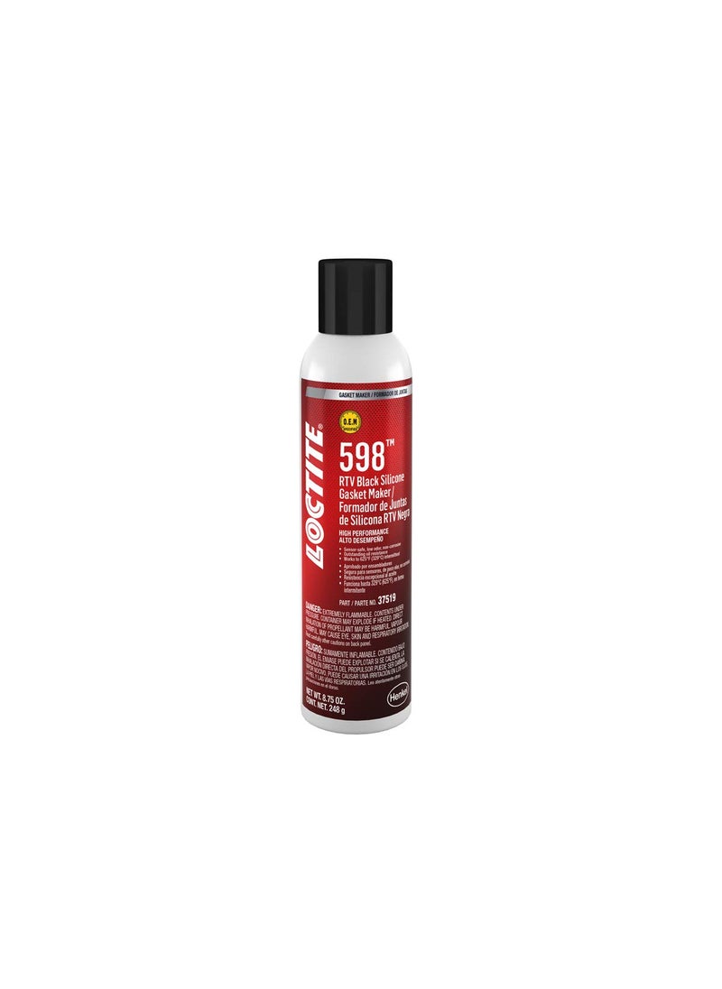Loctite Loctite SI 598 RTV Black Silicone for Automotive: Sensor-Safe, High-Temperature, Low-Odor, Non-Corrosive, Fast Cure | Black, 8.75 oz Aerosol Can (PN: 495075-37519)  - Image 1