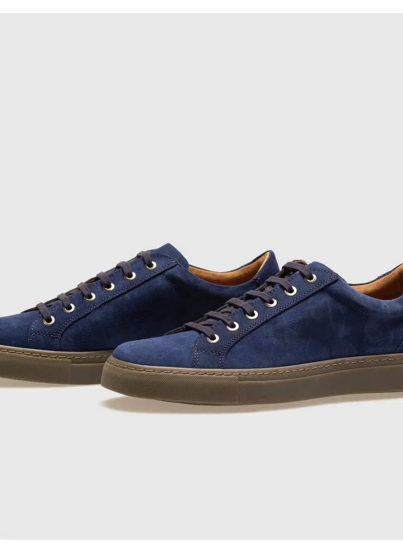 Cabani Blue Suede Lace-Up Men's Sports Shoes