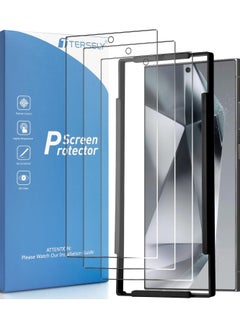 Tersely [3-Pack] 9H Tempered Glass Screen Protector for Samsung Galaxy S24 Ultra 5G, with Installation Alignment Frame, Support Fingerprint Unlock, Case Friendly, Anti-Scratch Film  - Image 1