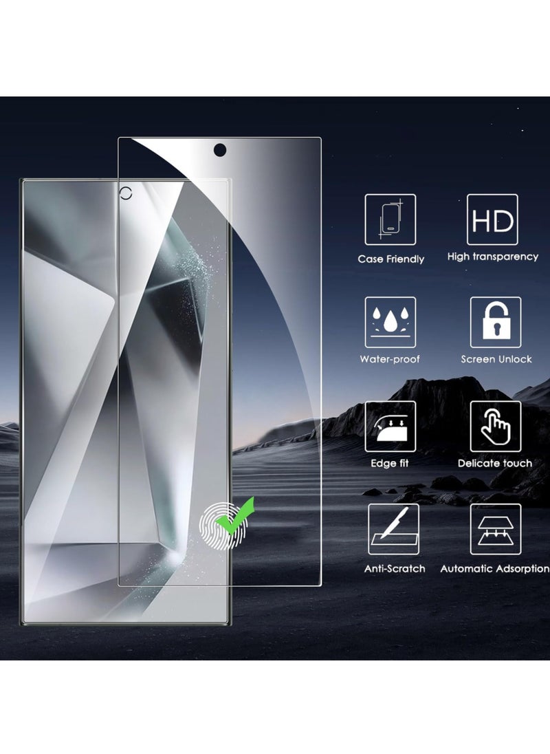 Tersely - [3-Pack] 9H Tempered Glass Screen Protector for Samsung Galaxy S24 Ultra 5G, with Installation Alignment Frame, Support Fingerprint Unlock, Case Friendly, Anti-Scratch Film - Image 1