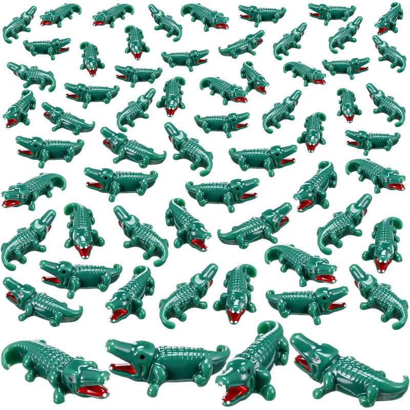 Arrowbash 50 Pcs Miniature Crocodiles Figurines Mini Crocodiles Resin Figurines Small Alligator Figure Resin Mini Animals for Garden Desktop Birthday Party Desktop Decor (Wild Style) - Image 1