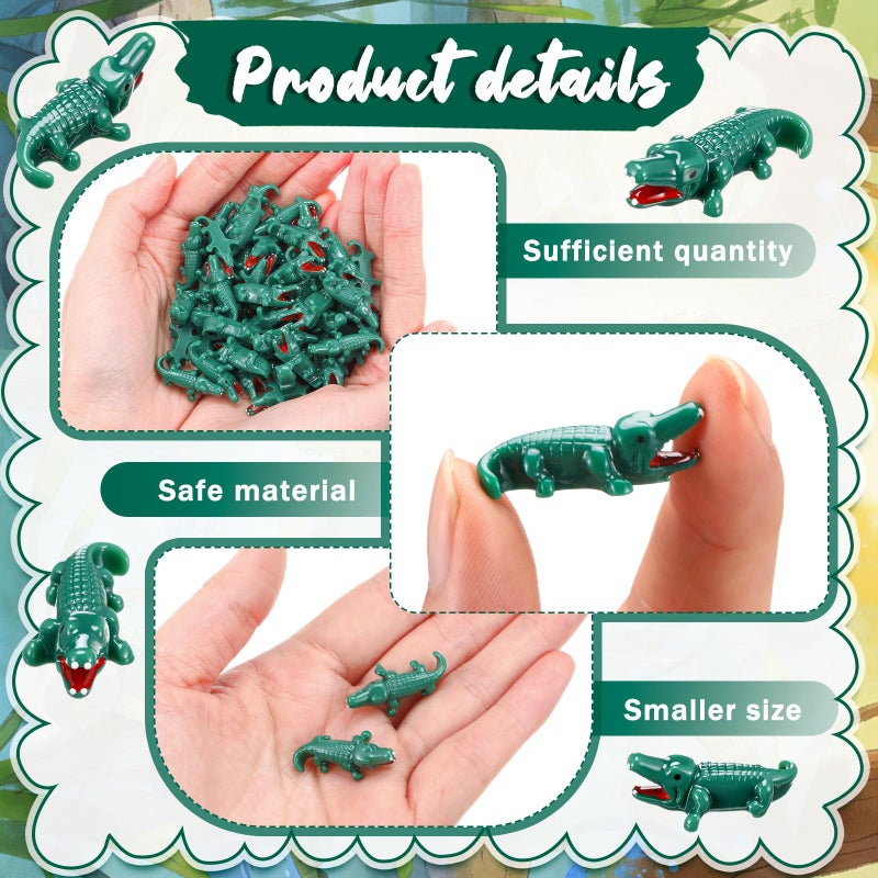 Arrowbash 50 Pcs Miniature Crocodiles Figurines Mini Crocodiles Resin Figurines Small Alligator Figure Resin Mini Animals for Garden Desktop Birthday Party Desktop Decor (Wild Style) - Image 4