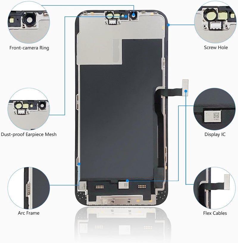 Diykitpl for iPhone 13 Pro Max Screen Replacement 6.7 Inch, 3D Touch LCD Display for A2484, A2641, A2644, A2645, A2643, with Repair Tools Kit+Waterproof Frame Adhesive Sticker+Screen Tempered Protector - Image 2