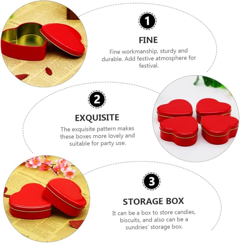 Heart Shaped Metal Candy Box For Biscuits Treats Valentines Wedding Party - Image 5