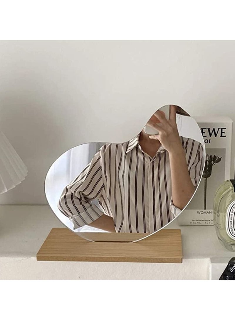 SYOSI Acrylic Makeup Mirror for Desk with Stand-Aesthetic Desk Decor Vanity Mirror-Frameless Table top for Bedroom, Living Room and Minimal Spaces Room Decor - Image 2