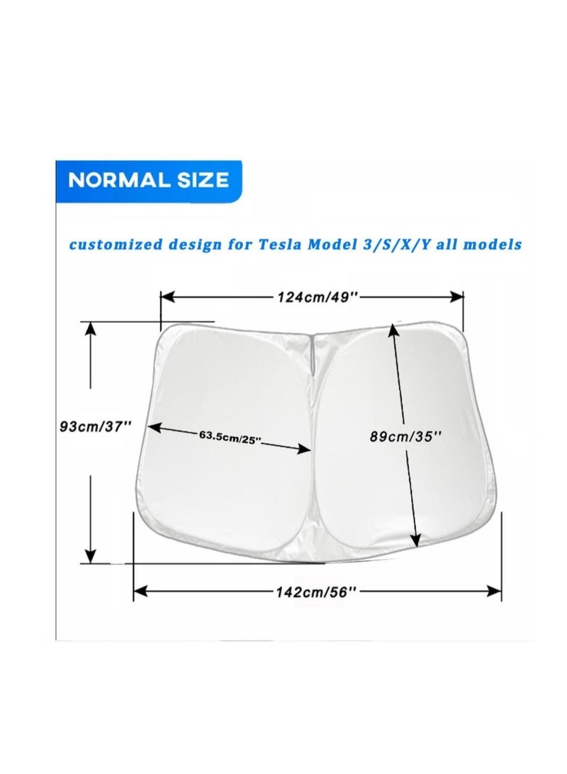 Tesla Car Front Windshield Sunshade, Window Sunshade Visor Sun Blocker, UV Ray Protection Auto Parasol - Image 5